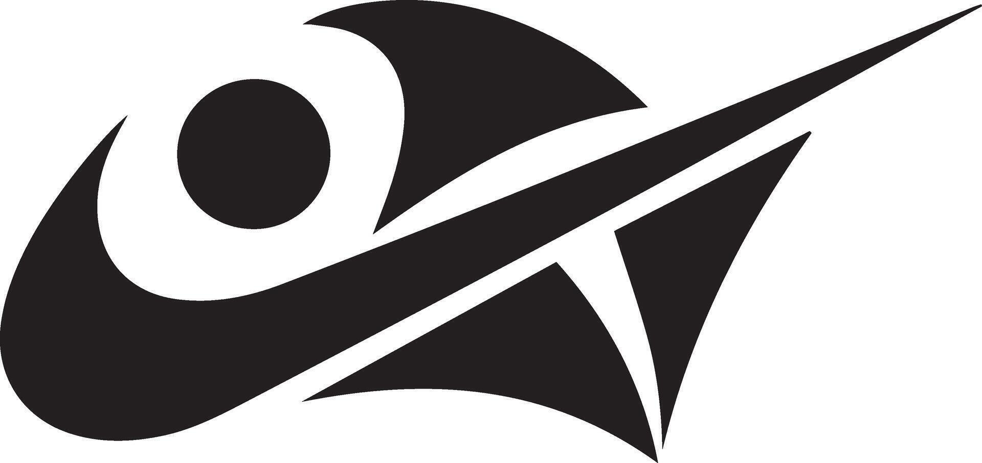 A sleek and modern logo with a black silhouette vector