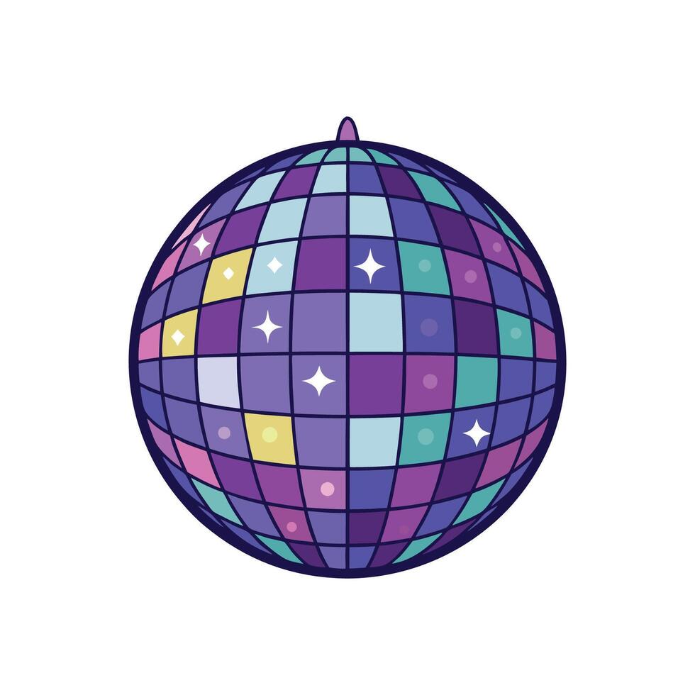 Disco ball illustration isolated on white background vector