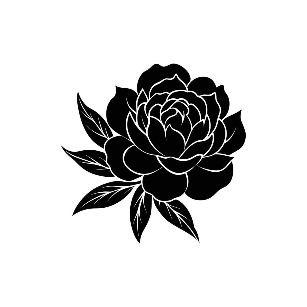 A black and white flower on a white background vector