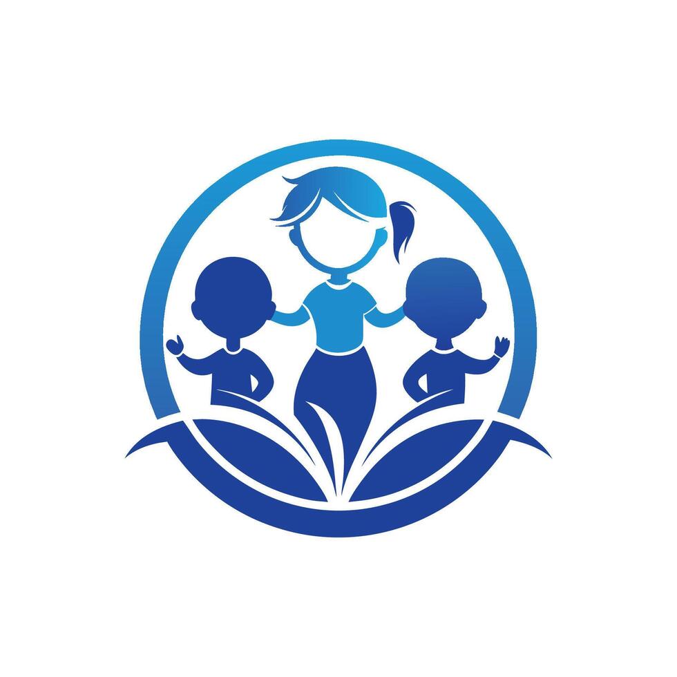 A blue logo for a school vector