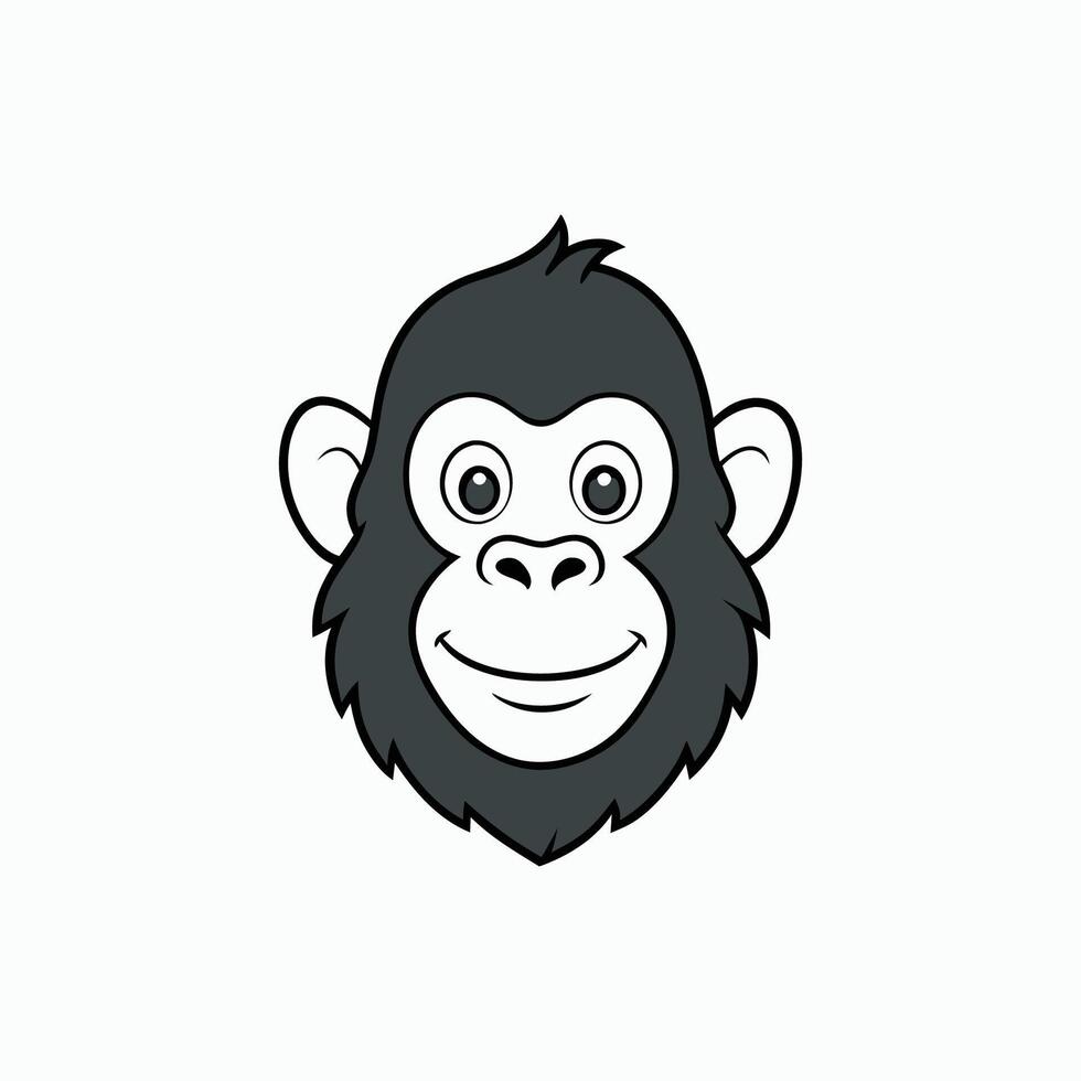 A cartoon monkey head on a white background vector