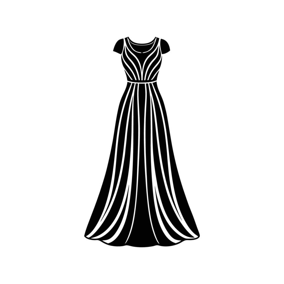 A black and white dress on a white background vector
