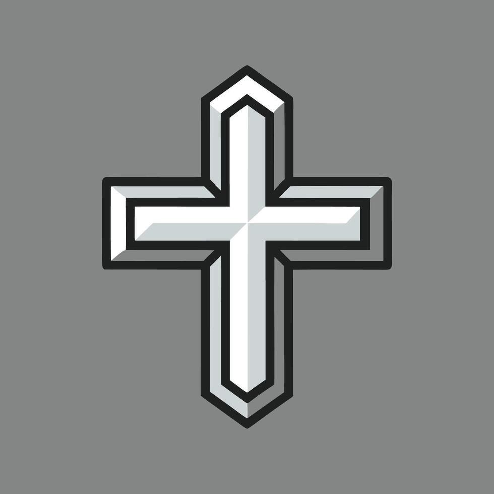 A cross icon on a gray background vector