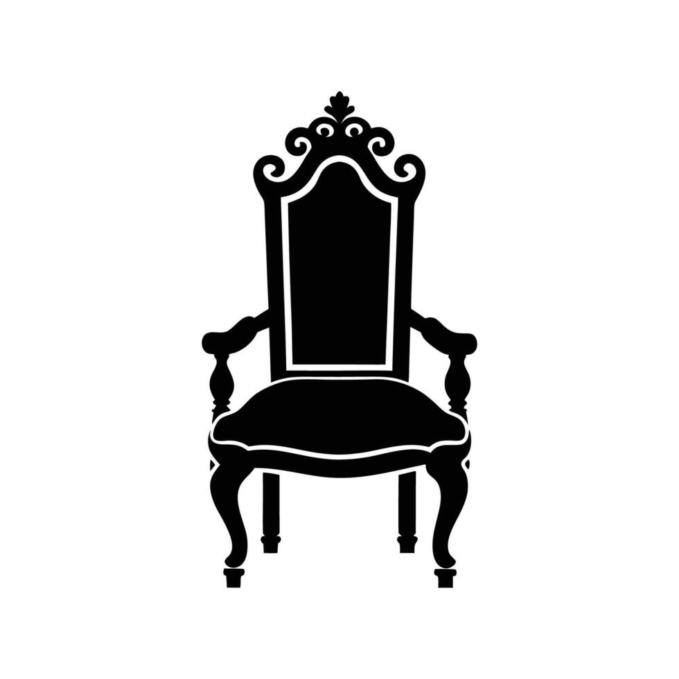 A black and white illustration of a chair vector