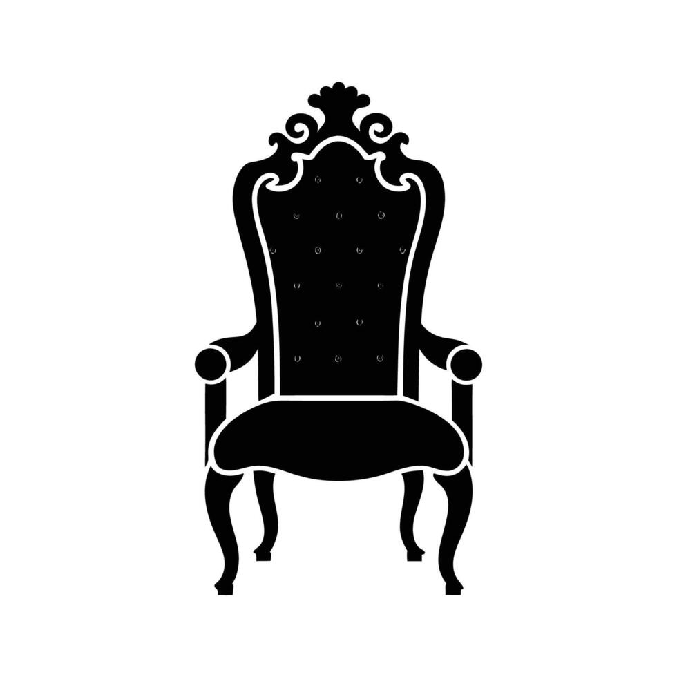 An old black and white illustration of a chair vector