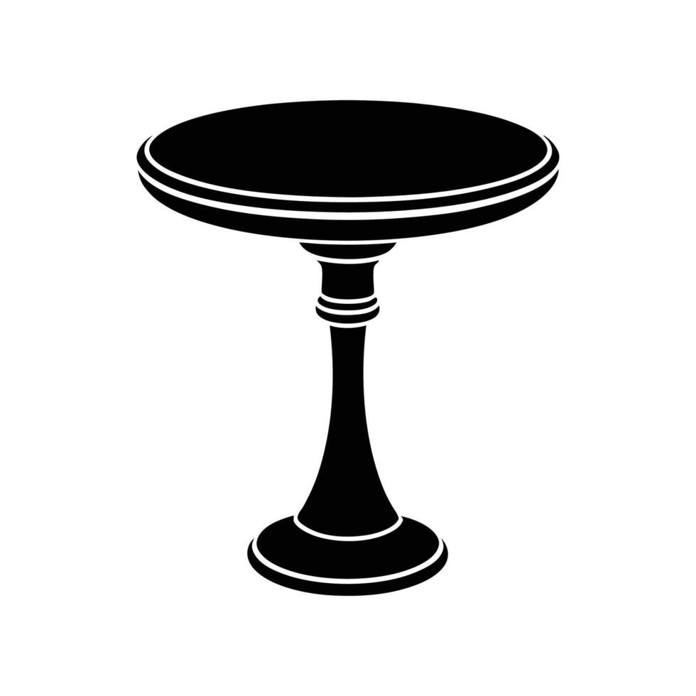 A black and white illustration of a table vector