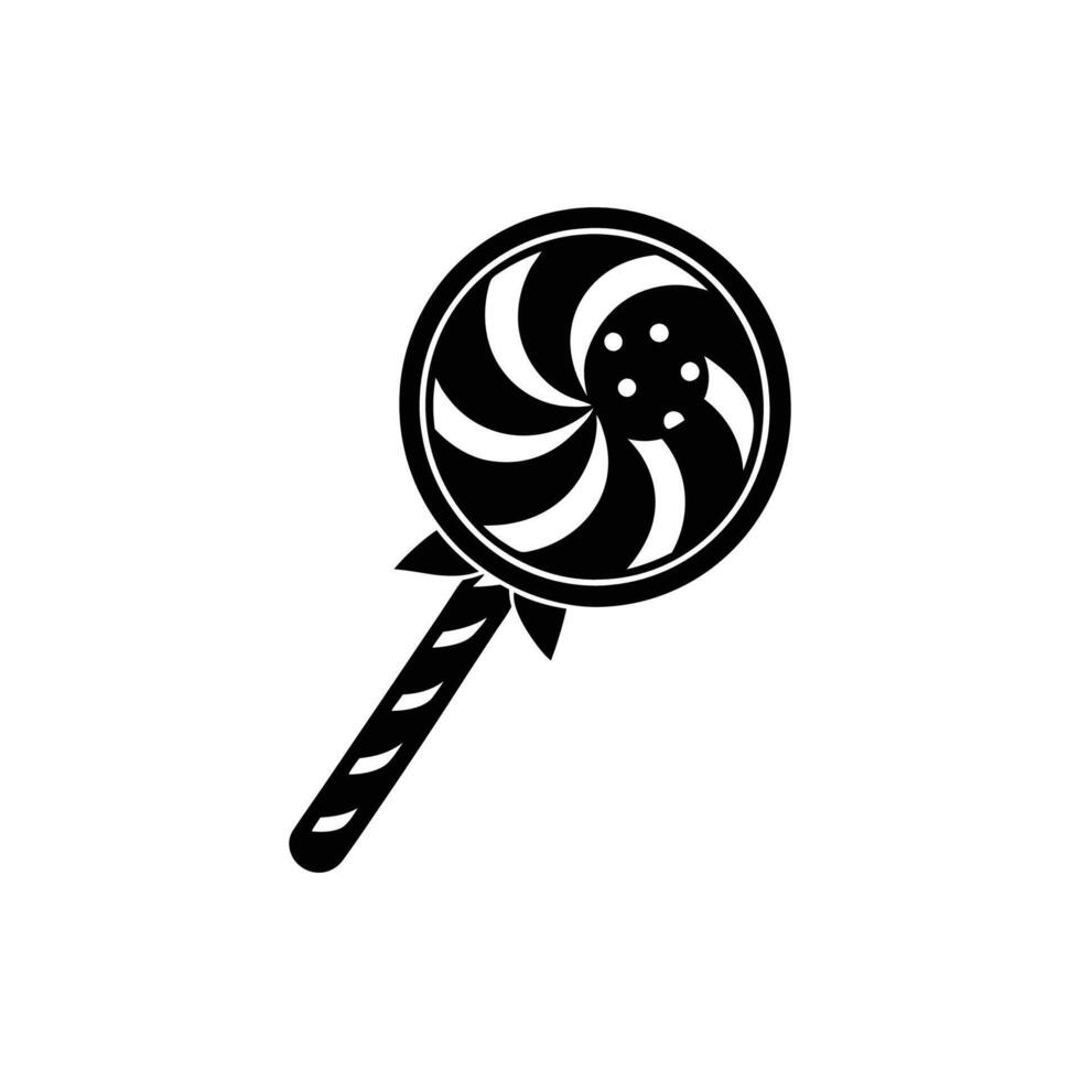 A black and white illustration of a lollipop vector
