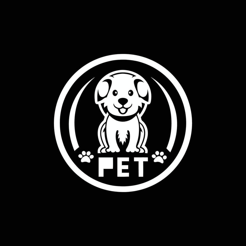A black and white logo for pet store vector