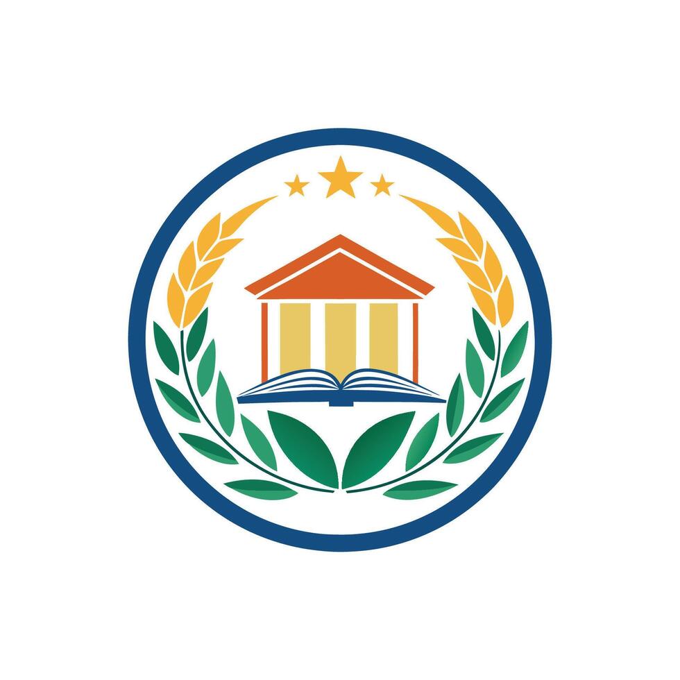 The logo for the school of law vector