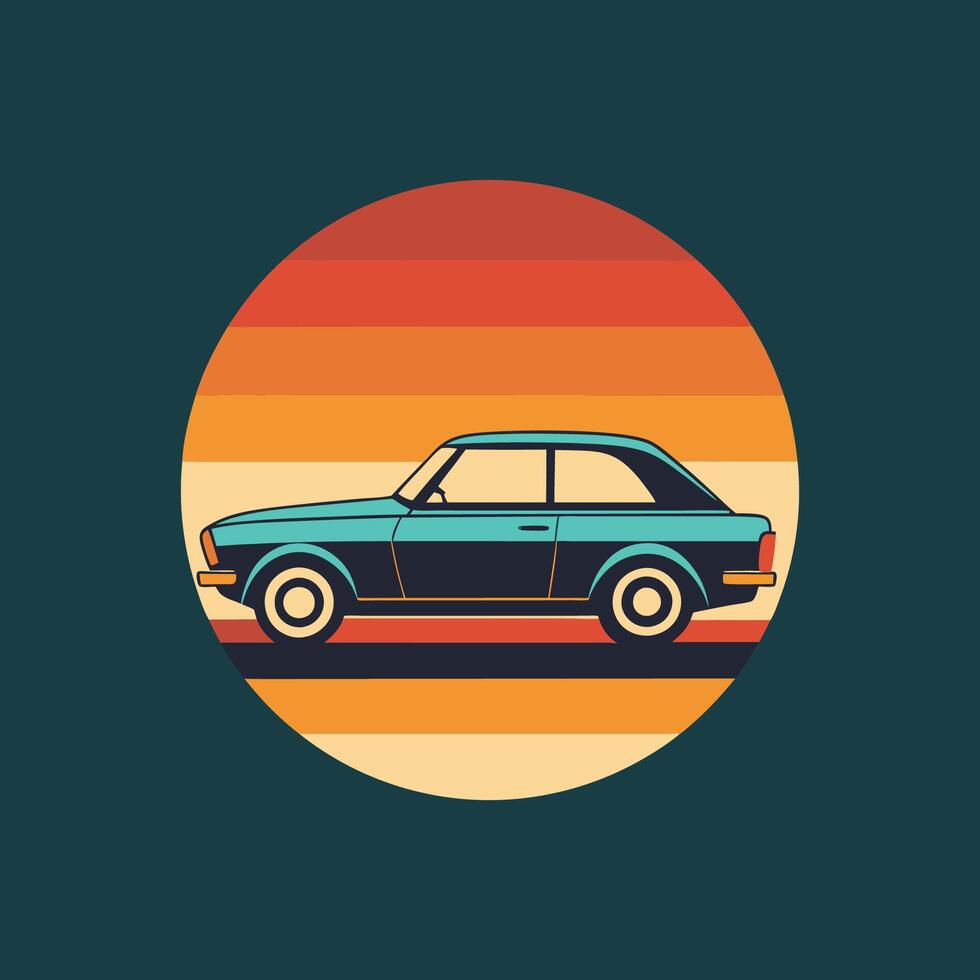 Retro car illustration illustration vector