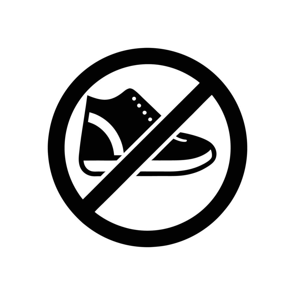 No shoes sign on white background vector