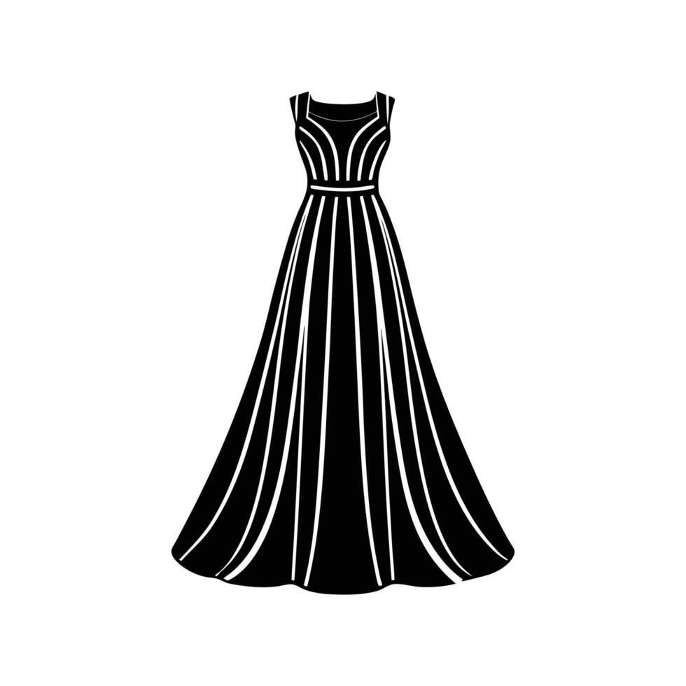 A black and white dress on a white background vector