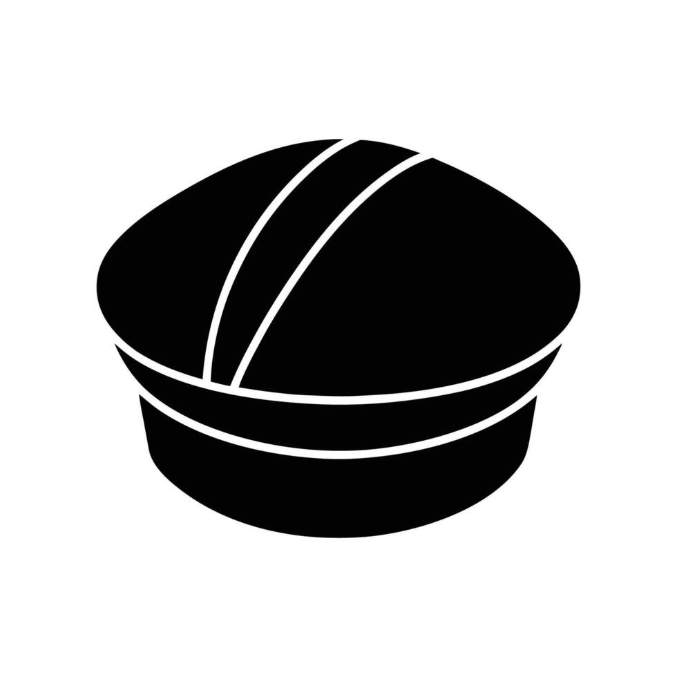 A black hat icon on a white background vector