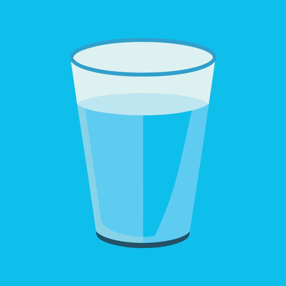 A glass of water on a blue background vector