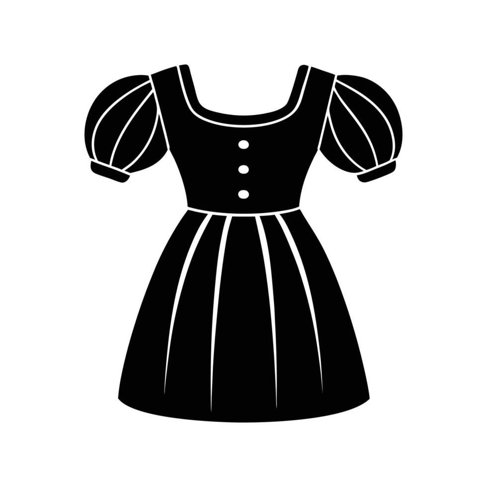 A black and white illustration of a dress vector