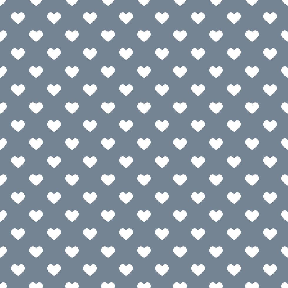 Seamless pattern of small white hearts on a gray background vector