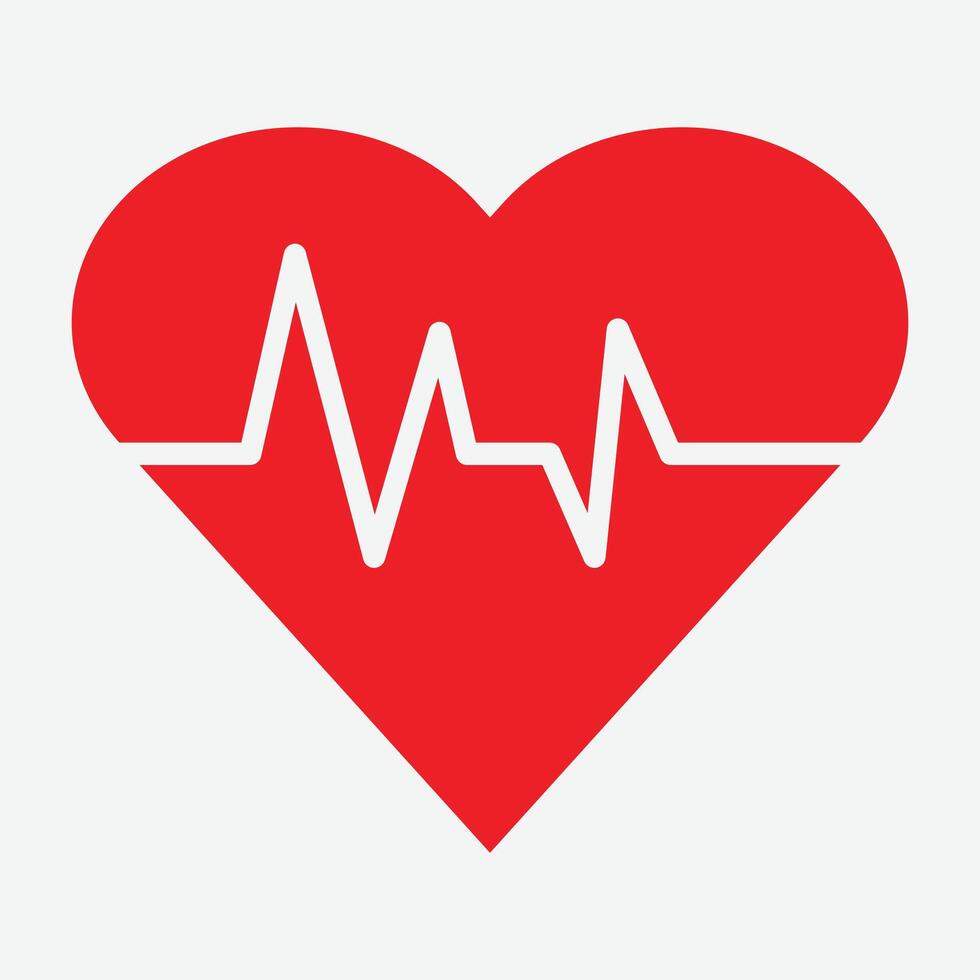 Heartbeat vectors illustration. Heart cardio with heartbeats. Heart Rate Icon Symbol. Heart With Pulse.