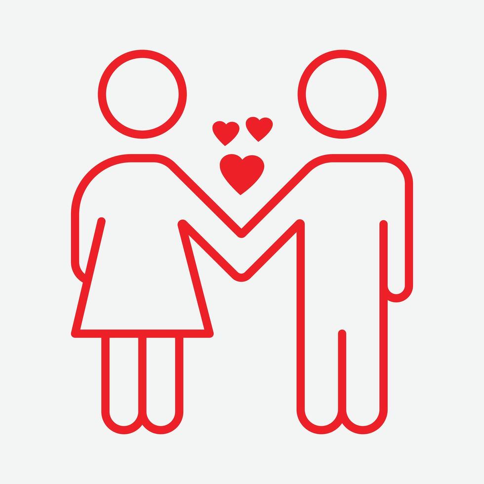 WeCouple in Love Icon . Couple love icon. Couple Fall In Love Icon. Couple Holding Hand Each other and falling In Love. vector