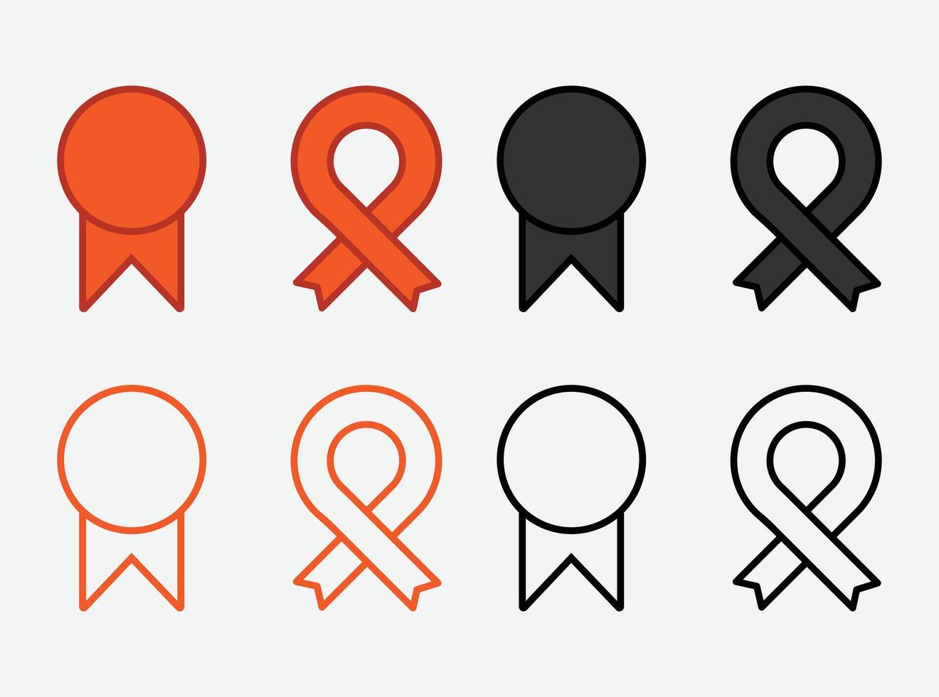 Awareness Ribbon Set. Award Ribbons . Set of Colorful Awareness Ribbon. vector