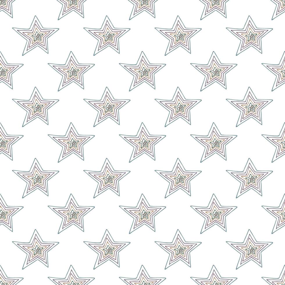 Seamless pattern with cute stars doodle for decorative print, wrapping paper, greeting cards, wallpaper and fabric 3 vector