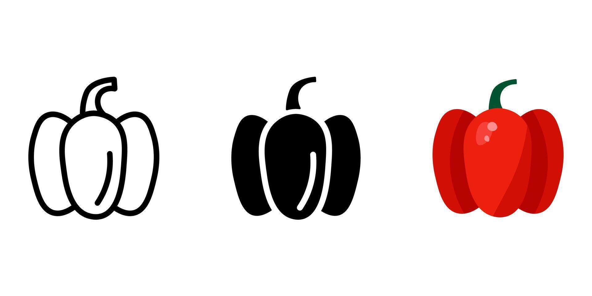 Sweet pepper icon. Paprika color sign. Healthy eating and dieting symbol. Harvest crop pictogram. vector
