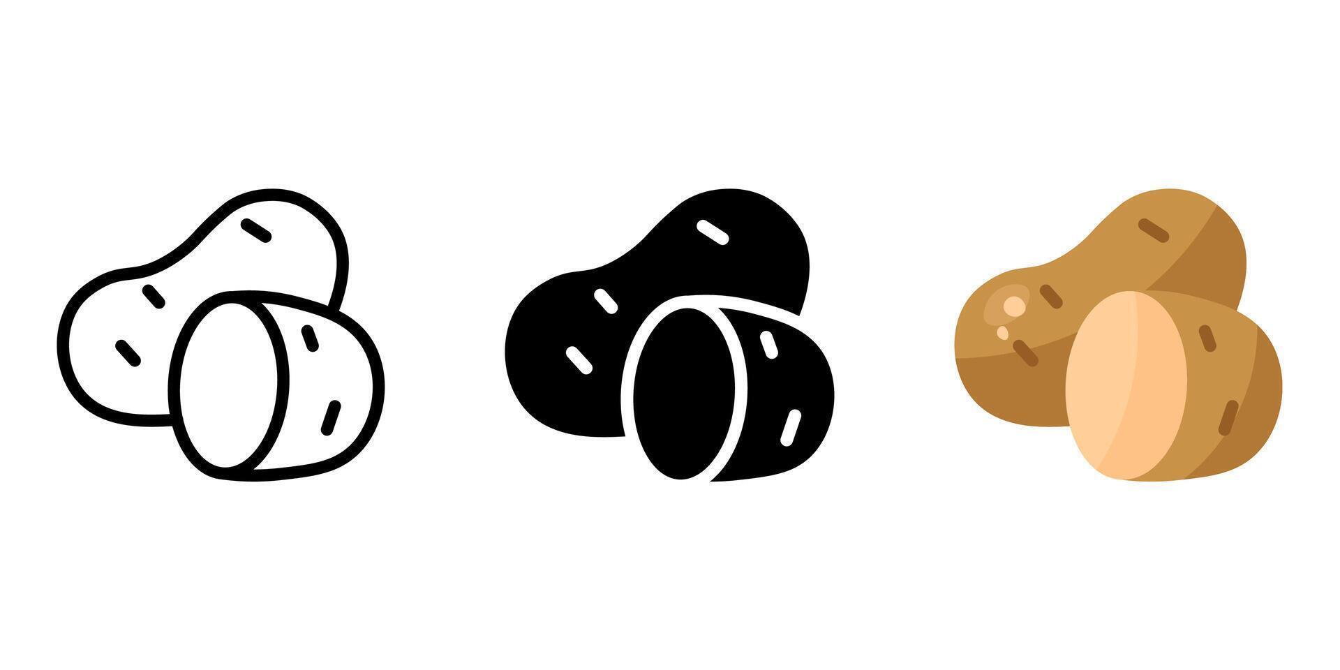 Potato icon. Root vegetable sign. Agriculture symbol. Potato tuber pictogram. vector