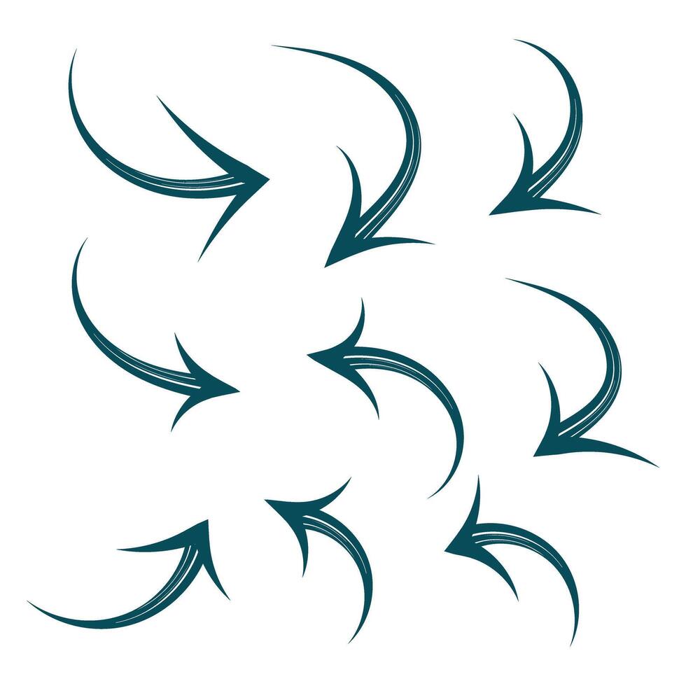 Set of Hand drawn arrows on white background vector