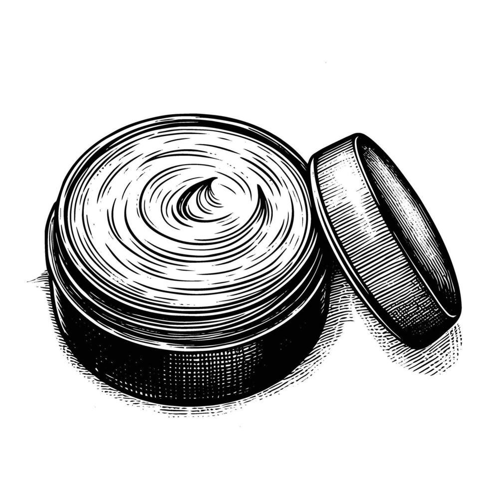 Cream cosmetic box icon hand drawn vector