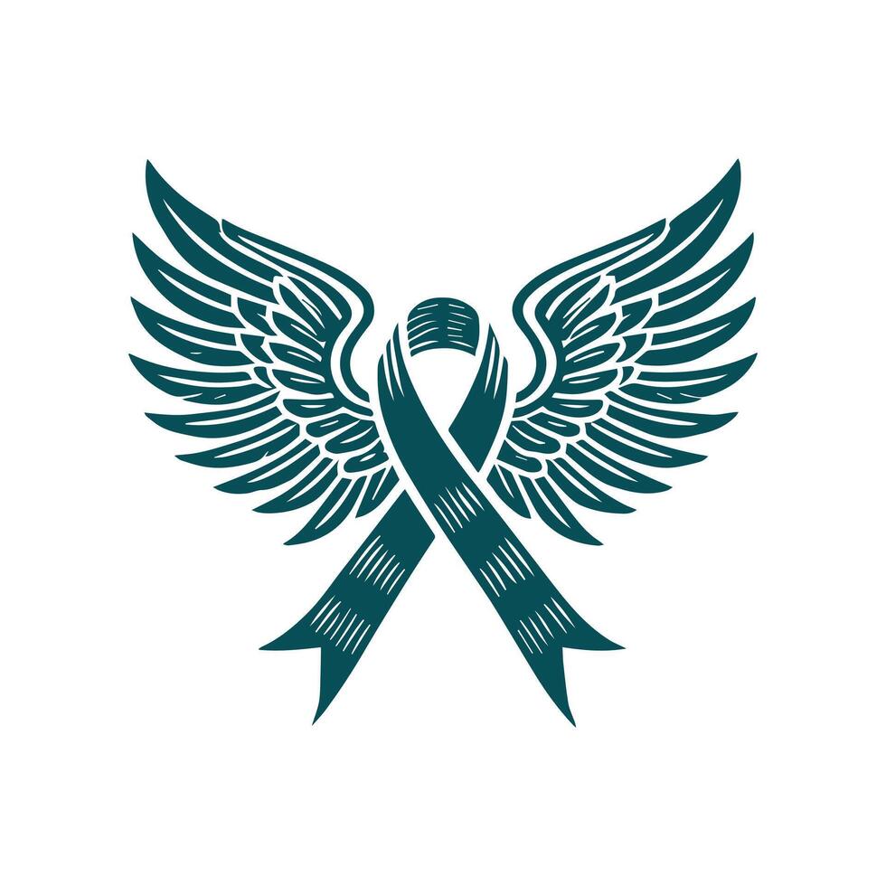 Vintage wing banner design illustration. vector