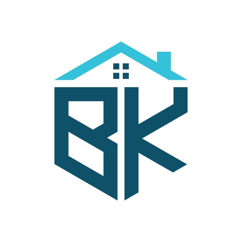 BK House Logo Design Template. Letter BK Logo for Real Estate, Construction or any House Related Business vector