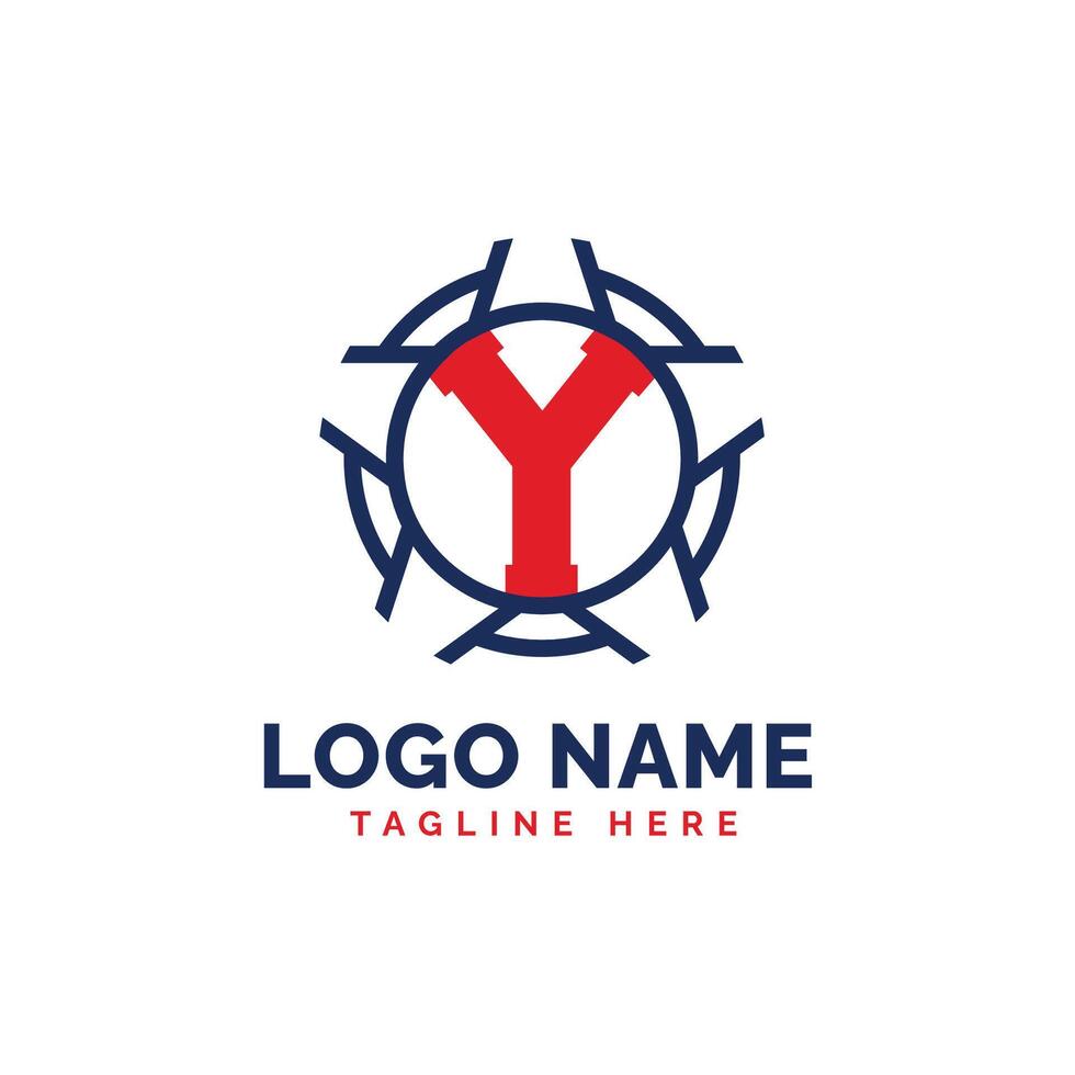 Patriotic Y Logo Concept. Letter Y American Patriotic Logo Template vector