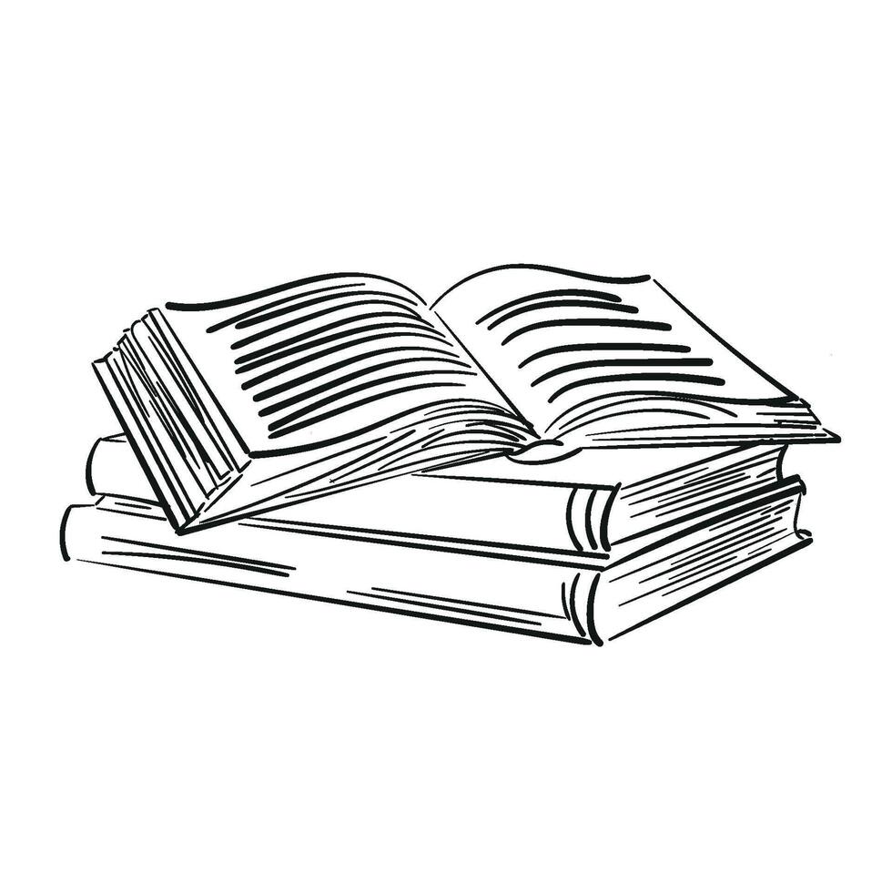 Sketch of books. Hand drawn books set. Opened and closed books. . Doodle collection icon set. illustration vector