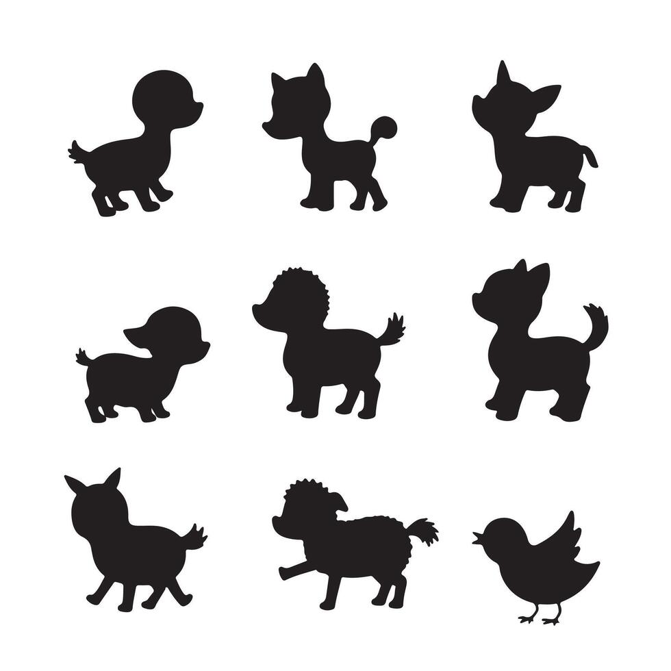 Playful Puppies Baby Chicks, and Tiny Lambs Featured in a Cute Animal Bundle for Creative Children's Designs vector