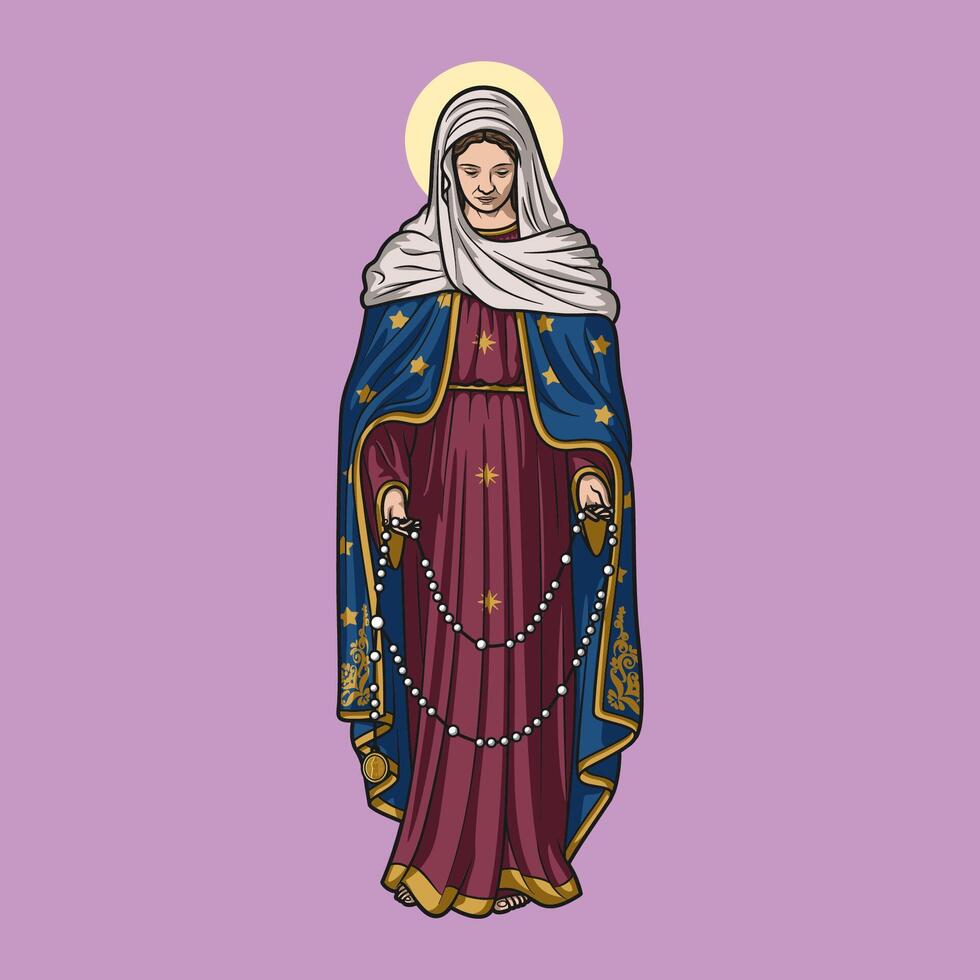 Our Lady of Tears Colored Illustration vector
