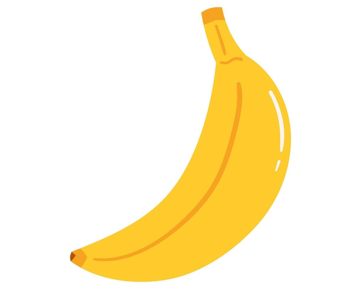 Fruit banana in cartoon hand drawn simple style. Editable variable color. vector