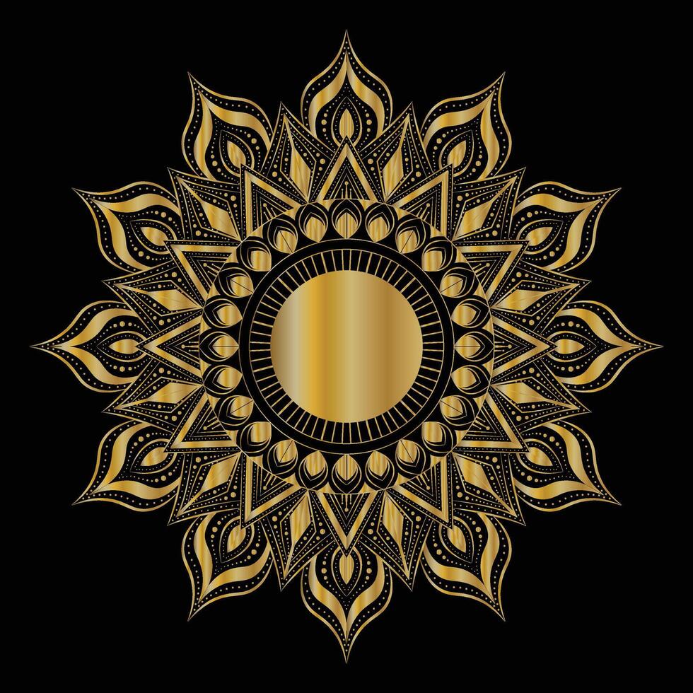 Simple mandala design with black background vector