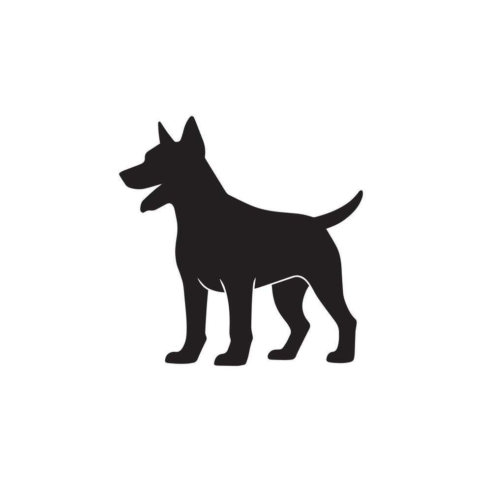 a dog silhouette design on white background vector
