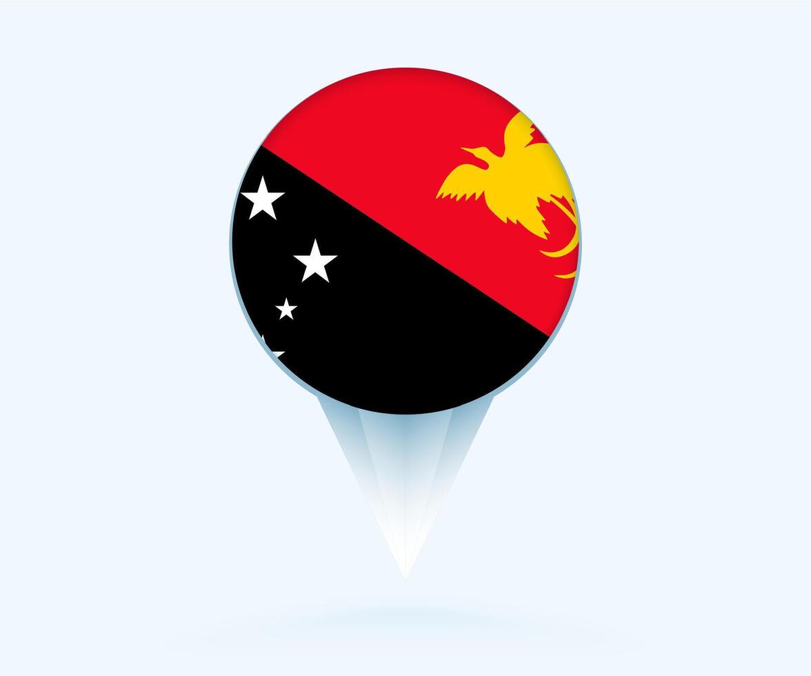 Map pointer with flag of Papua New Guinea. vector