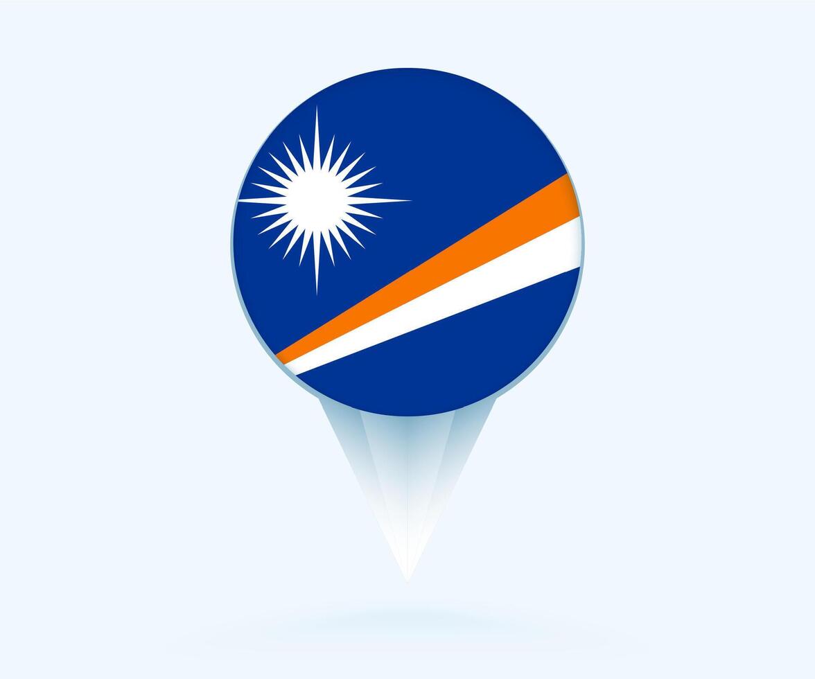 Map pointer with flag of Marshall Islands. vector