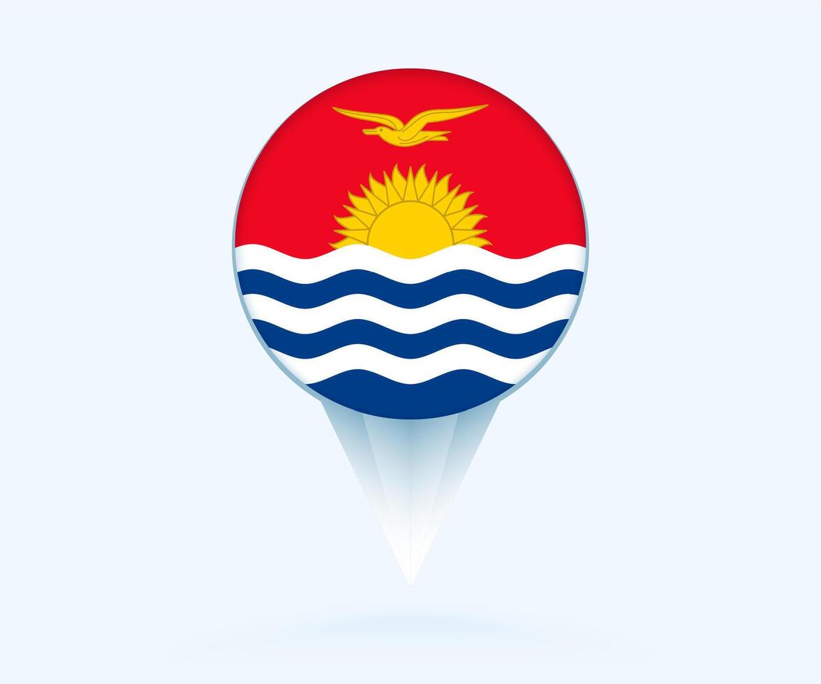 Map pointer with flag of Kiribati. vector