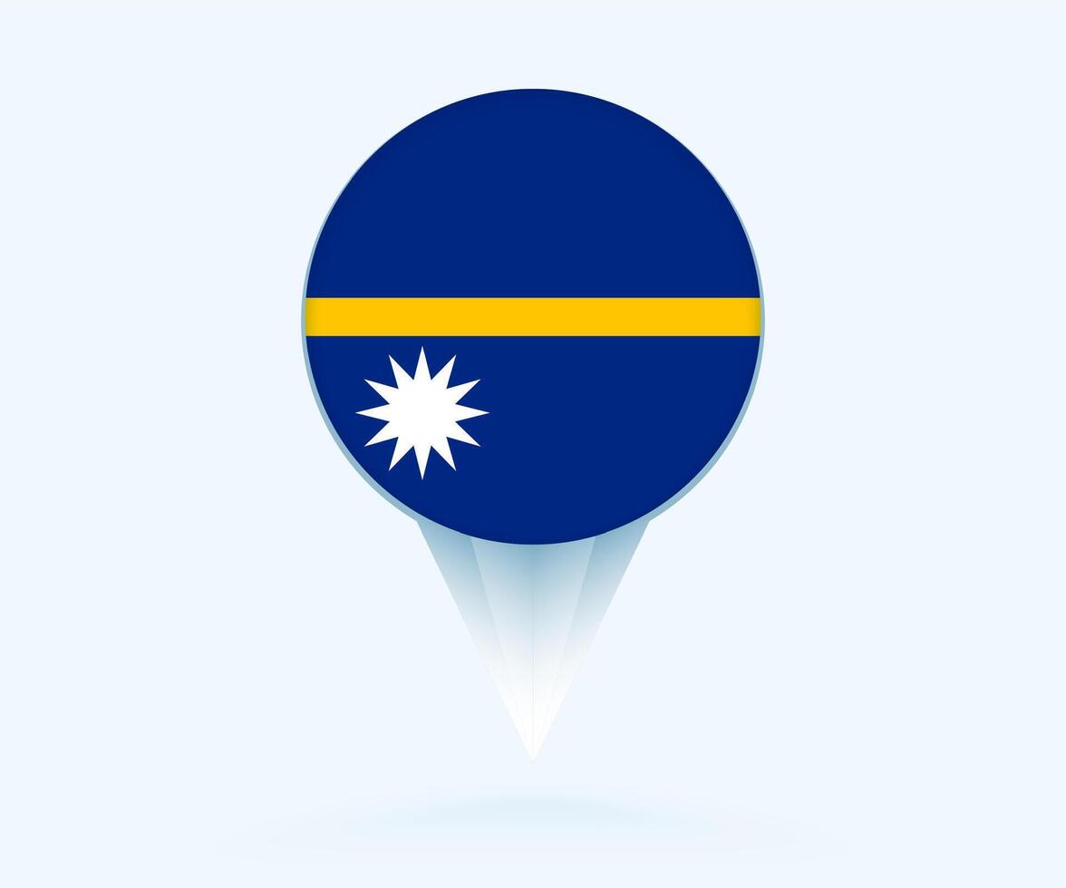 Map pointer with flag of Nauru. vector