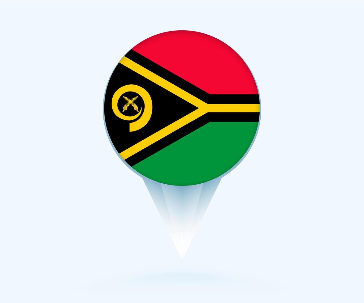 Map pointer with flag of Vanuatu. vector