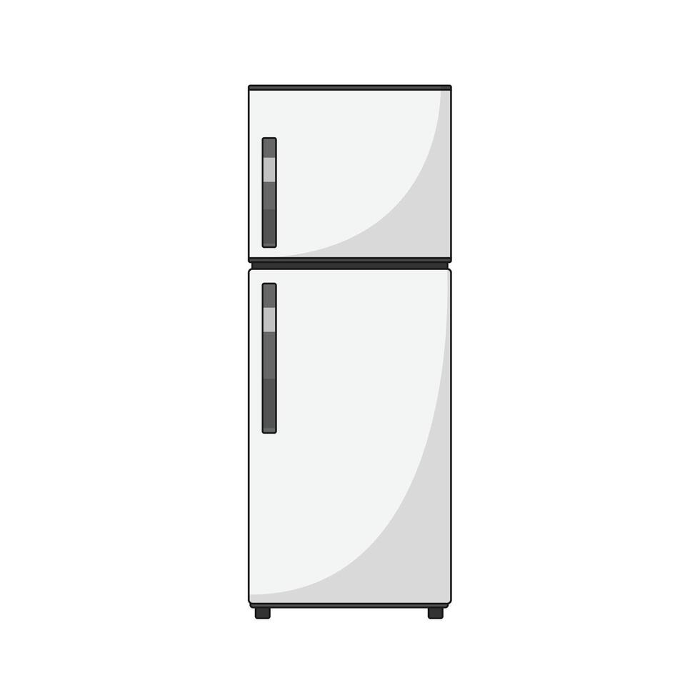 Double Door Refrigerator Icon Illustration with Outline for Design Element, Clip Art, Web, Landing page, Sticker, Banner. Flat Cartoon Style vector