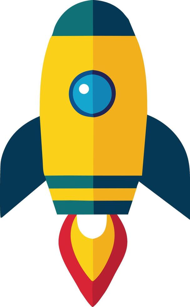 Yellow Rocket Icon Blast Off to Success with this Dynamic Illustration Signifying Growth and Prosperity vector