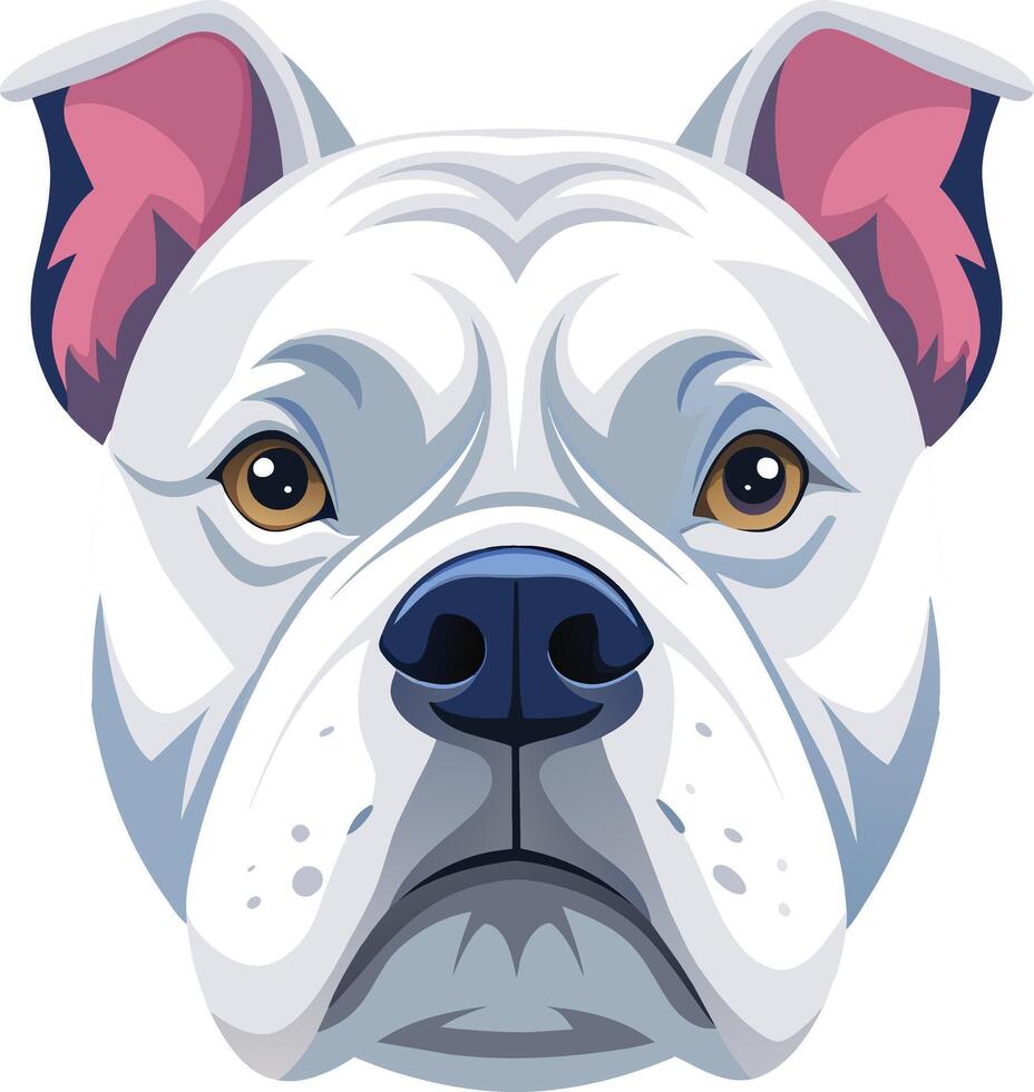 Bold and Striking American Bulldog Face Illustration vector