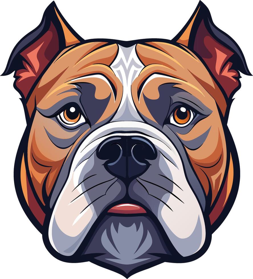 3D English Bulldog Face Icon vector