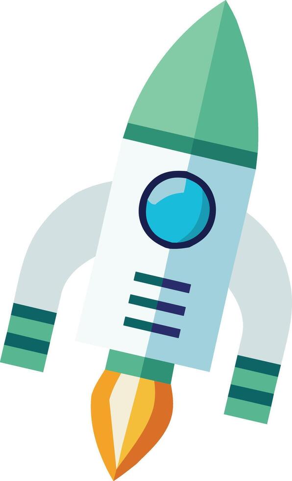 Green Rocket Pointy Icon Launch Your Business Growth vector