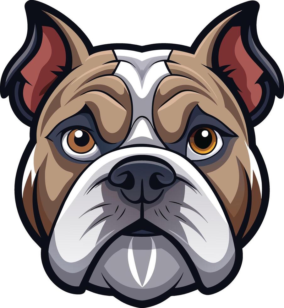 Sophisticated English Bulldog Face 3D vector