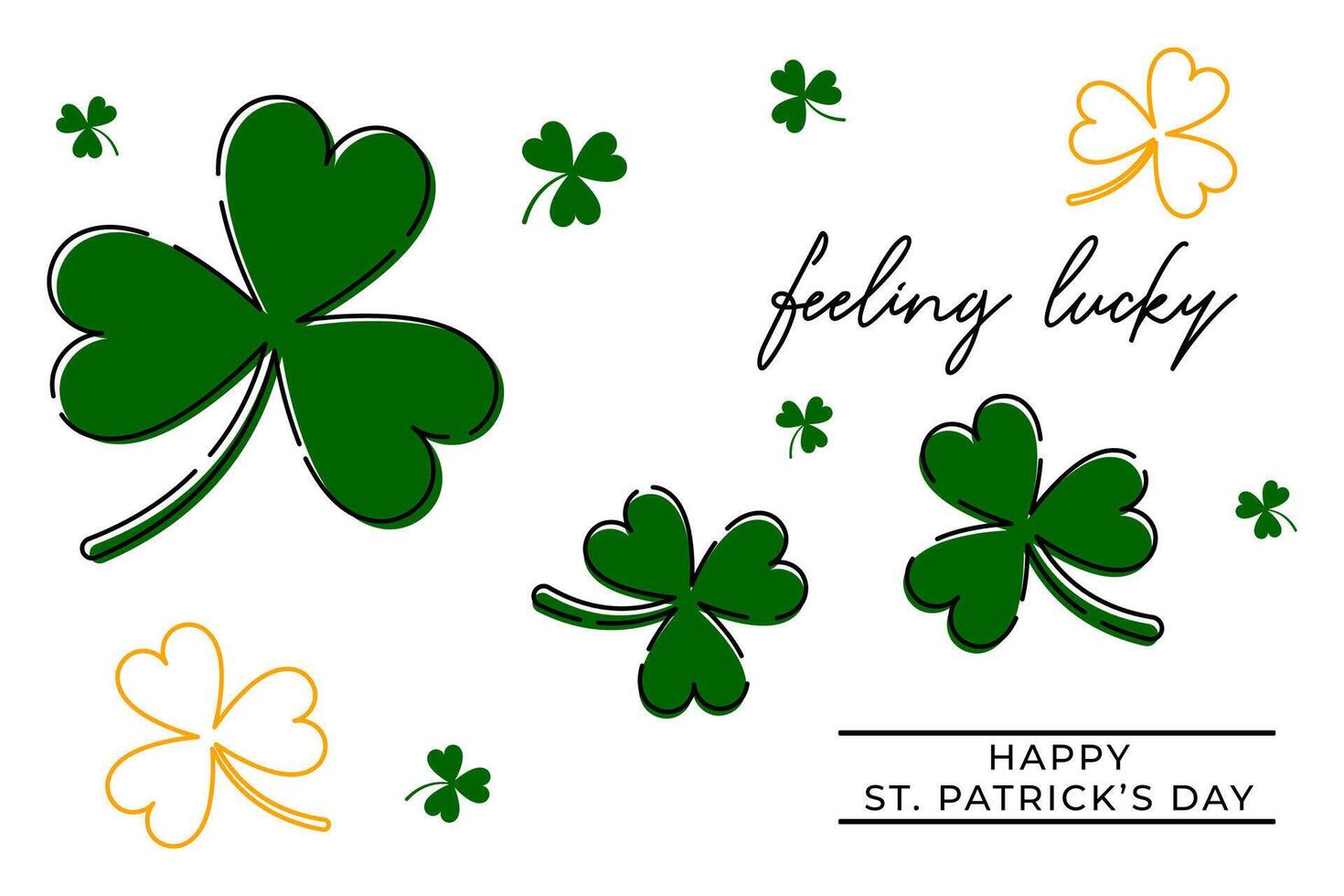 Happy Saint Patrick's Day Simple Modern Background Greeting Card. vector