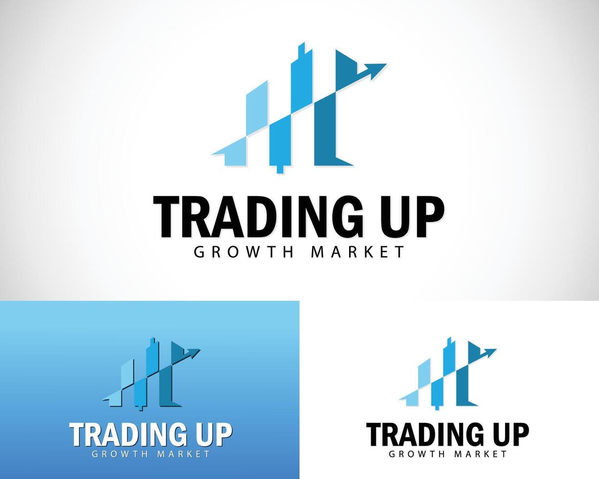 financial logo creative growth business market diagram arrow concept design trading vector